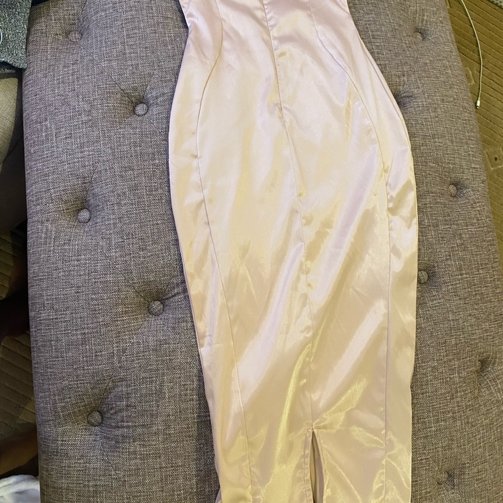 Light Pink Silk Midi Dress